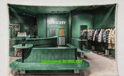 Burberry Green Store Interior Print Flannel Sofa Throw Blanket B245